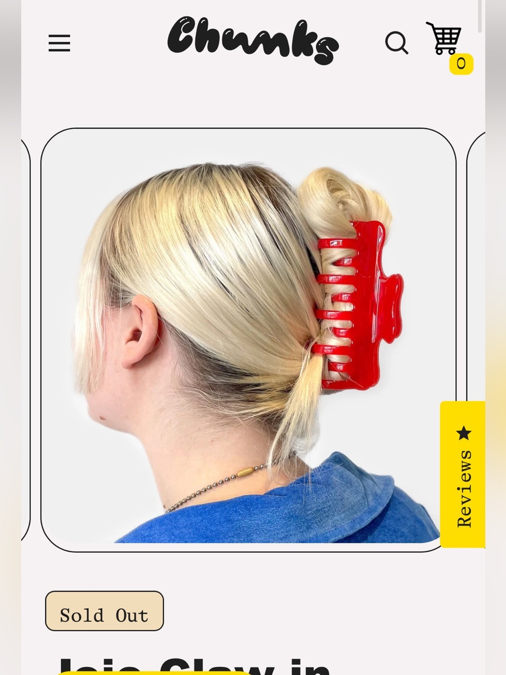 Chunks Jojo large claw clip in candy red